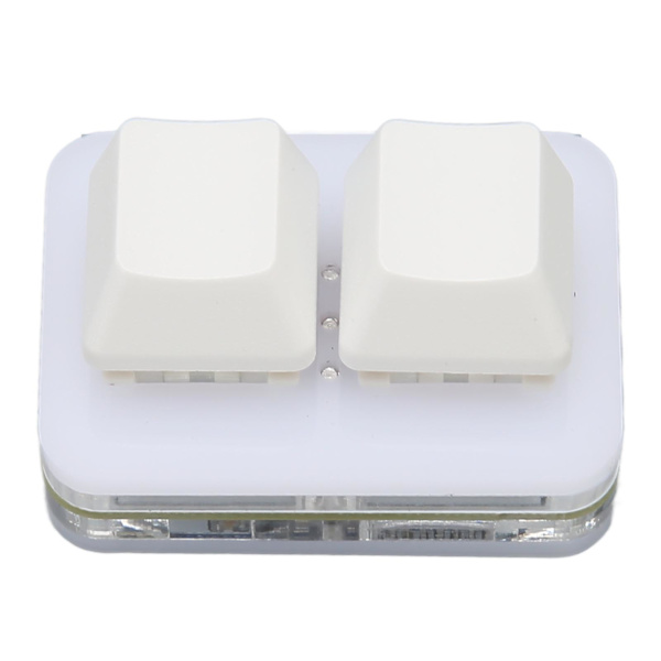 USB 2-tasters minitastatur Tilpasset RGB LED-baggrundsbelysning Makroprogrammeringstastatur til Windows til OS X til Linux Hvid