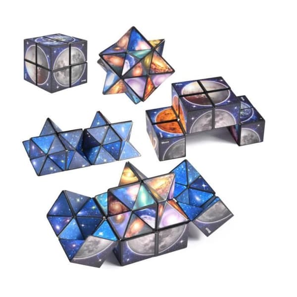 2-i-1 Stjernehimmel Magic Cube, Magic Star Cube, Stress- og Angstdæmpende Terning, 3D-Puslespil, Anti-Stress Legetøjsgave[YJD] Farvet Colored