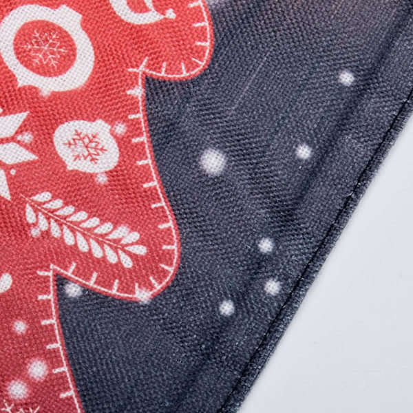 Jultomte Burlap Trädgårdsflagga Med Ljus - Solcellsdriven LED Vintertomte Lykta Snö Jul Mini Flaggor Banner 12x18 D