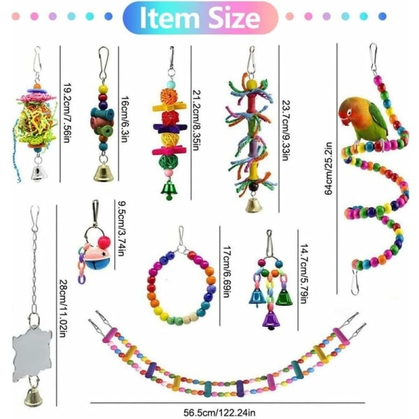 Papegojkombinationsset (10 delars set) vit
