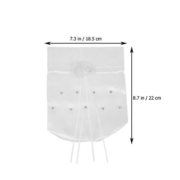 Håndveske Kvinner Satin Bryllup Bryllup Liten Pengesekk Perle Bryllupsgavepose Bryllupsposer Satin Bryllup Pengesekk Bryllupsdag Hvit 22X18.5CM