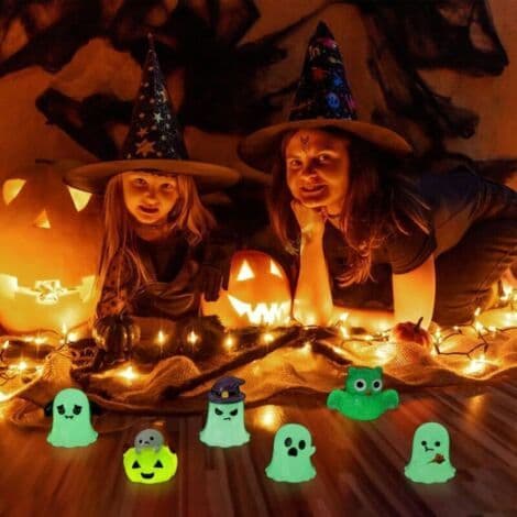 Halloween - Owl Ghost Night Light Set - Mini Decorative Landscape Elements - Car Centerpiece - Light Elements - 6