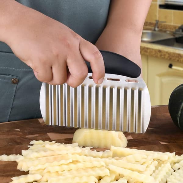 Potetvaffelkutter, Potetchipskutter i rustfritt stål, (Svart)