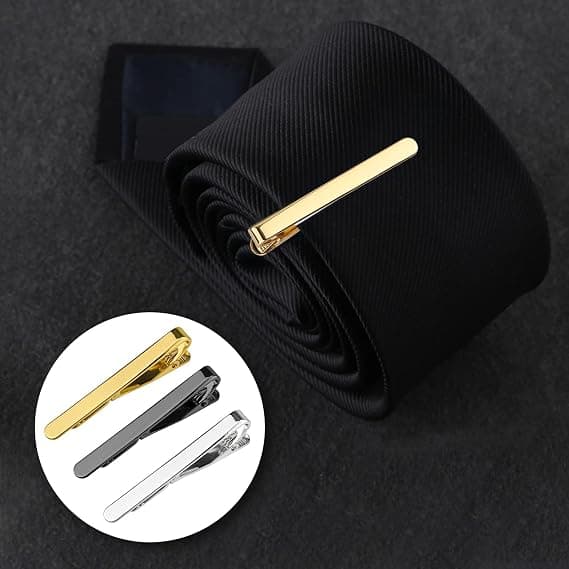 3-pack slipsnålar i stål för män, smala slipsnålar