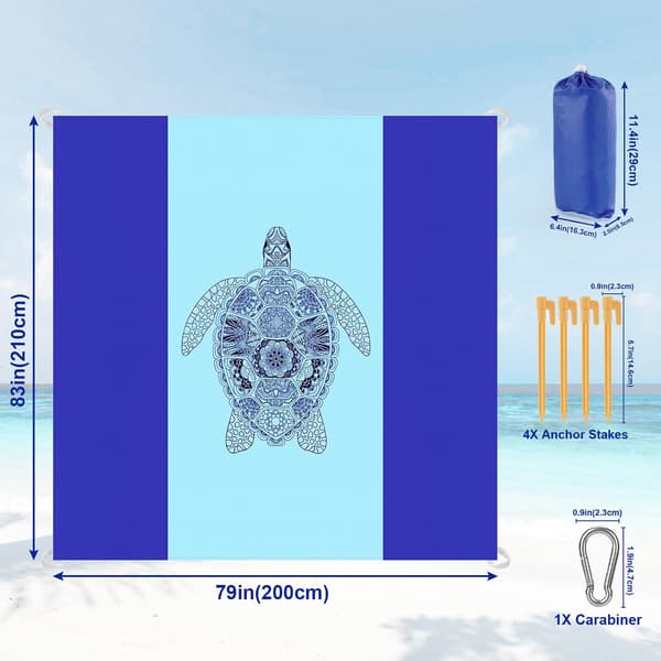 210 x 200 cm Extra Large Beach Blanket Picnic Blanket, Sandproof Waterproof Beach Mat Camping Mat