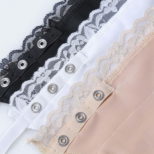 Pakke med 3 blonder clip-on camisoles for kvinner Svart, Hvit, Rød