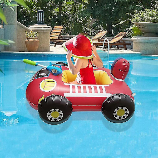 Sommer Oppustelig Brandbil, Pool Flydelegeme Til Børn, Oppustelig Ride-on Til Børn I Alderen 3-7 År