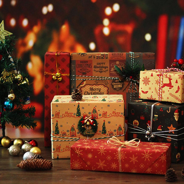 5 Ark Julpapper med Julmotiv