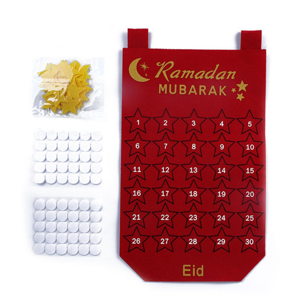 Adventskalender 30 Dages Nedtællingskalender Væghængt Dekoration Festdekoration Tilbehør Rød