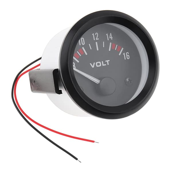 2\" 52MM 12V 8~16V Universal LED Elektrisk Bil Voltmeter Spenningsmåler