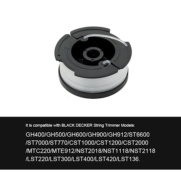 6-pakning trådspoler for Black & Decker gresstrimmer Svart Black 263