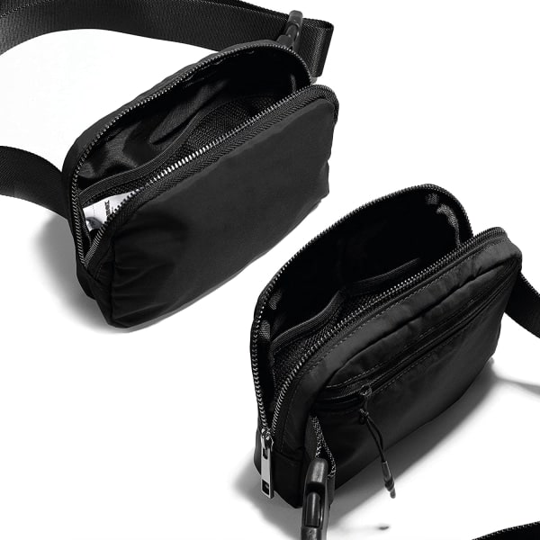 Unisex Mini Crossbody-väska med justerbar rem Liten axelväska för träning Löpning Resa Vandring, svart
