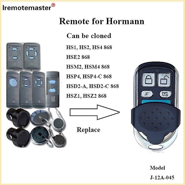 Hormann autotallin oven kaukosäädin Hormann Hsm2 Hsm4 868 Mhz kädessä pidettävä lähetin 86835mhz