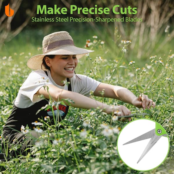 Durable Garden Shears Garden Hand Pruners Pruning Shears with Titanium Coated Curved Precision Blades