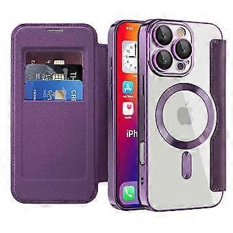 Magnetisk læderetui med kortlomme og RFID-beskyttelse til iPhone 16 Pro Max Style D Style D