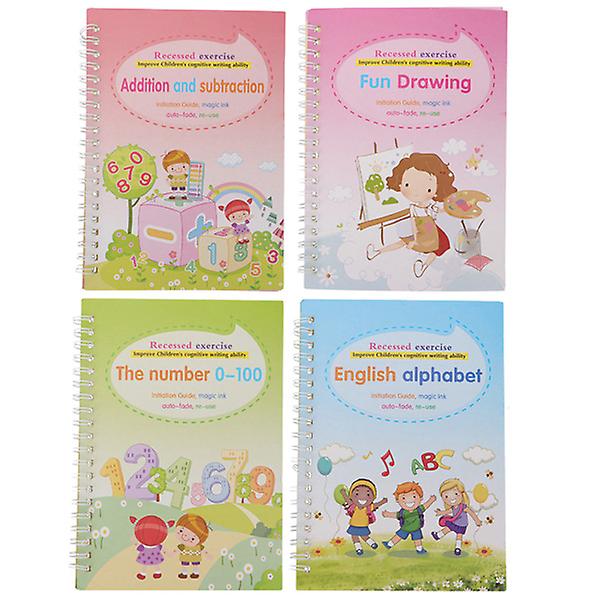 4st Kids English Practice Copybook Praktisk träning Copybook (slumpmässigt mönster)19X13X0,5CM 19X13X0.5CM