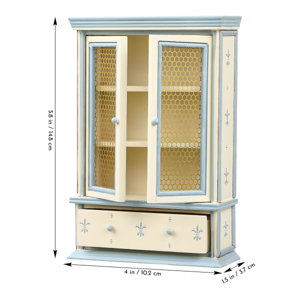 Miniatyr Bogreolskab Model Lille Møbel Ornament Legetøj Til Dukkehuse Beige 14X6CM Beige 14X6CM