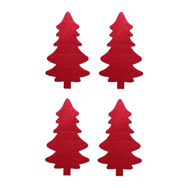 4 delars redskapshållare Julgran Snowflake Bestickhållare Röd