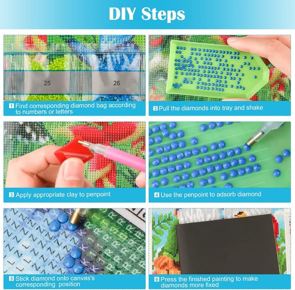 30x40cm Blomme Hjort Diamantmaleri Sæt, 5D DIY Diamantmaleri F