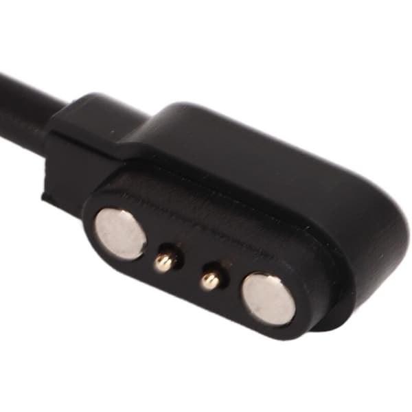 Universel magnetisk ur-oplader med 2 stifter til smartwatch, USB, sort opladerkabel