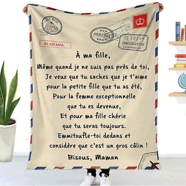 Brevfilt, Personlig Kärleksbrev Flanellfilt Till Min Son/dotter 150*200cm 150*200c french daughter