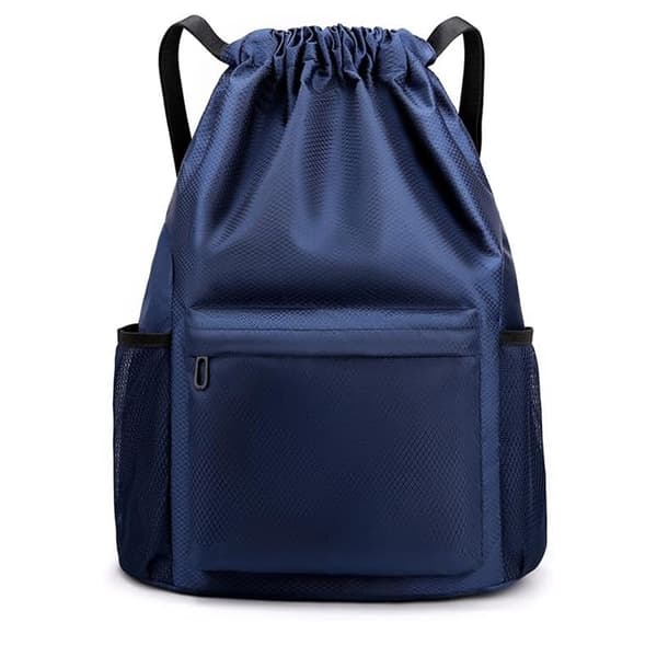 Drawstring Backpack, Waterproof Drawstring Backpack, with Zipper Pocket, Gym Drawstring Backpack, Swim Bag for Men and Women, 1-Pack, Green