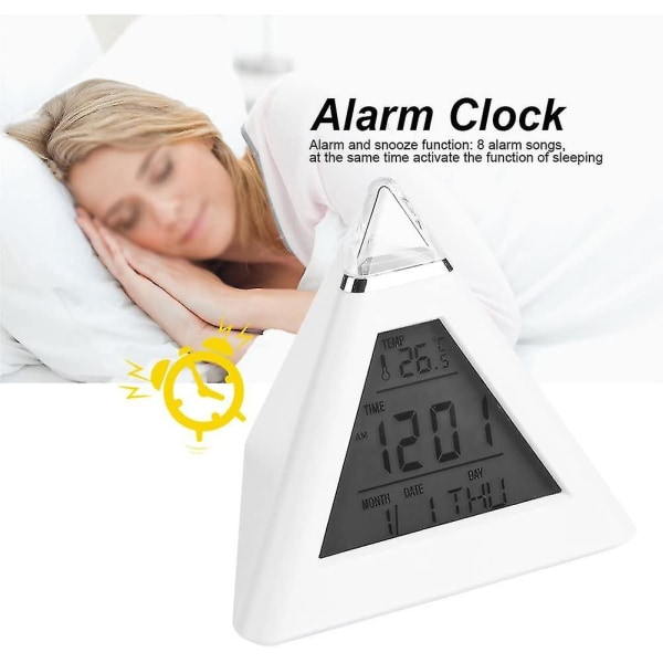Alarmklocka C, LED-växlande Digital LCD Alarmklocka C Bord C Bordsskiva