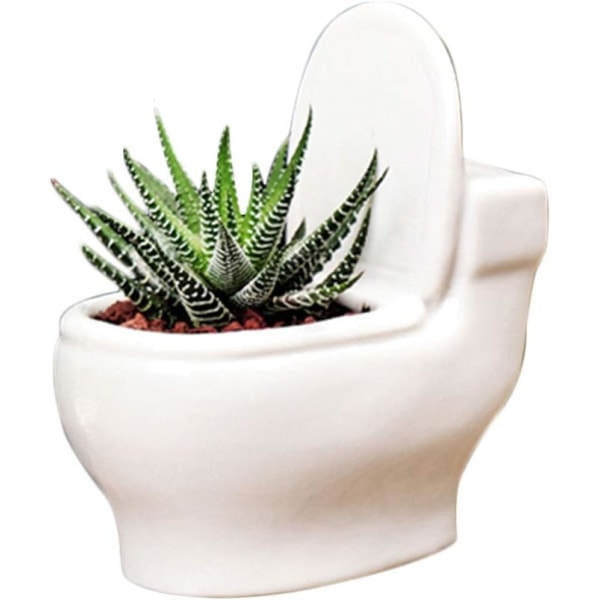 WC Muotoinen Kukkaruukku Moderni Tyyli Keraaminen Keraaminen Kukka Mehevä Kaktus Bonsai Kukkaruukku Mini Kukkakasvi Sisältää