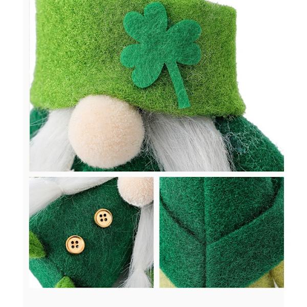 2 kpl Pyhän Patrickin päivän irlantilaisia leprechauneja, käsintehtyjä skandinaavisia maaliskuun nissejä, tonttuja, vihreitä skandinaavisia huopagnomeja