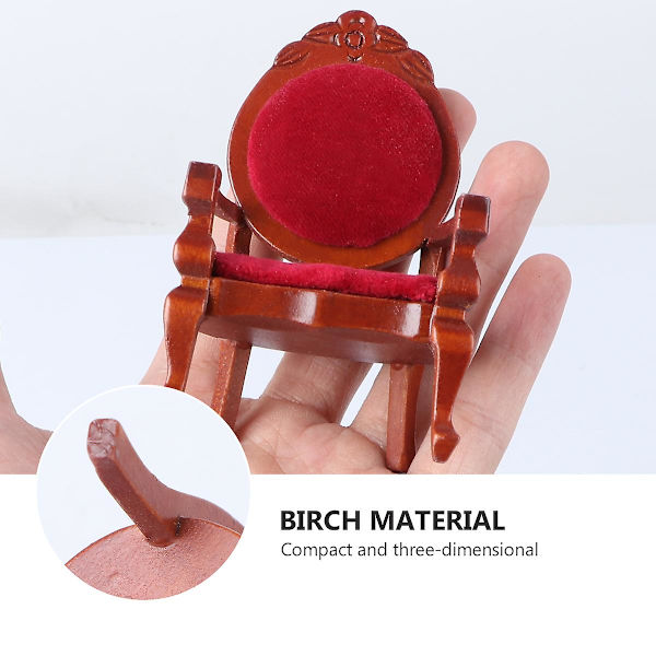 1 stk Mini Stol Ornament Mini Møbel Pynt Træstol Møbelmodel Brun 8,5X5,6CM Brown 8.5X5.6CM