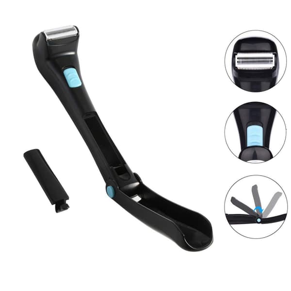 Back Shaver, Electric Foldable Cordless Shaver Black