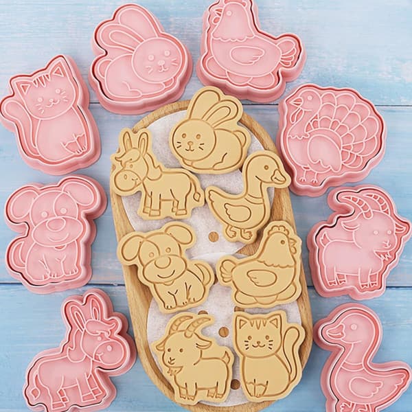Animal Biscuit Stamps Animal Shaped Cookie Cutter Reusable PP Material Cute Unique Design Safe