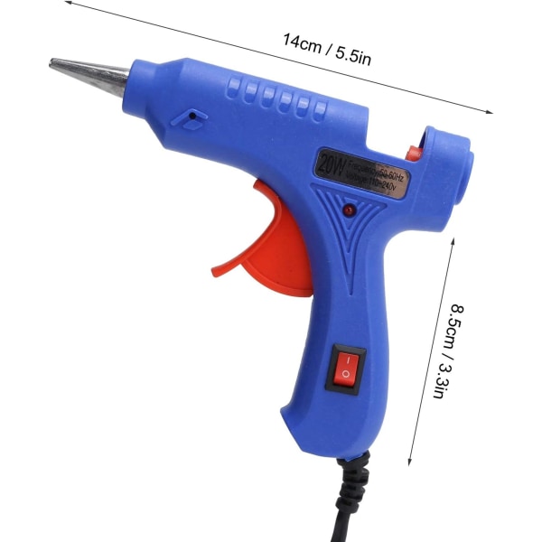 Hot Melt limpistolsæt 20W mini hot limpistoler med 10 limstifter og krog til gør-det-selv, håndværksprojekter, tætning, hurtige reparationer 110-240V (#2)