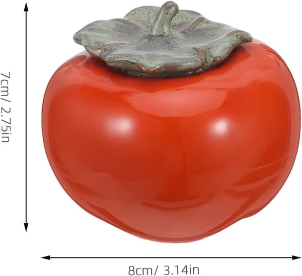 Kaki-shaped storage jar, sealed jar, ceramic material, creative design, easy to clean, snack storage