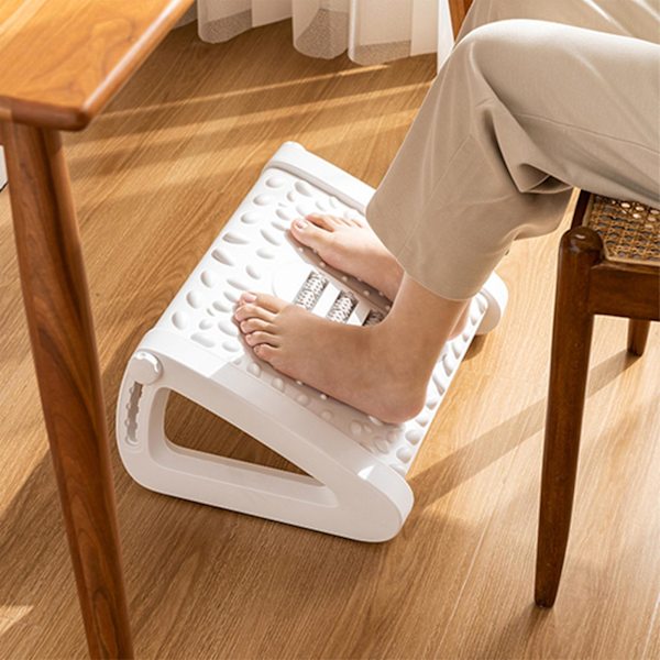 Justerbar Fodskammel Til Under Skrivebordet På Arbejde, Fodstøtte Under Skrivebord Med Rullemassage, Komfortabel
