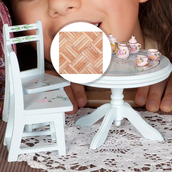 4 stk. Dukkehustrykk Miniatyrgulvbelegg Minihus Innredning Lekevarer Tiny House Gulvbelegg Lekevarer Assortert Farge