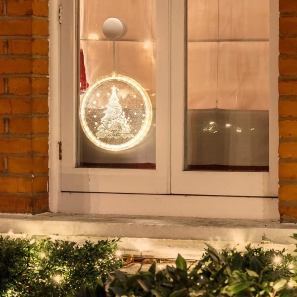 Julelys Indendørs Julepynt 3D Hængende Lysstreng Batteridrevet til Vægge, Vinduer, Sti, Terrasse, Soveværelse,