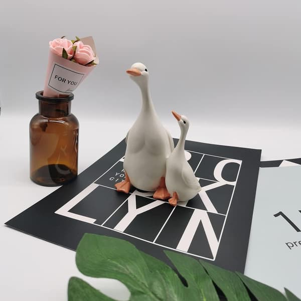 Dekorative Figurer, Stuedekorasjon, Andemor og Sønn