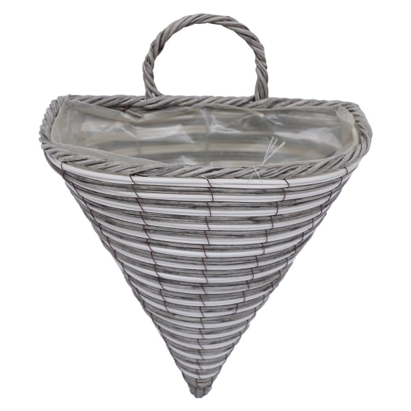 Väggmonterade Planter Väggmonterad Vävd Planter Vägghängande Blomkruka Väggmonterad Vävd Korg W Grey 39X30CM