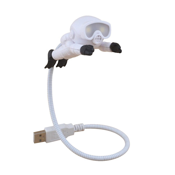 USB LED-lukuvalo Lamppu Tietokoneen Avaruusmies Astronautti Joustava USB Yövalo Valkoinen