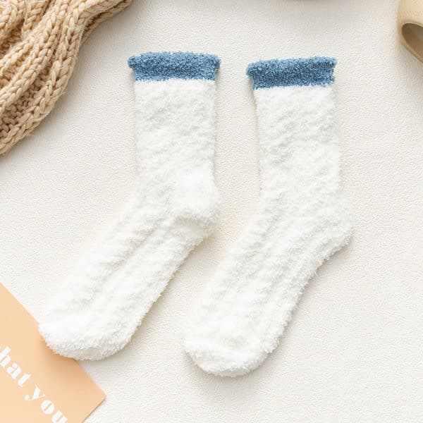 5 par Kvinner Vinter Varme Myke Fluffy Seng Sokker Lounge Tilfeldig
