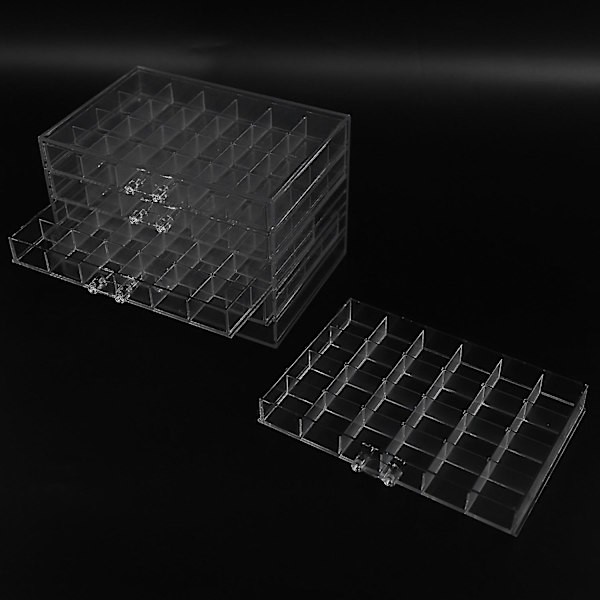 120 Rudes Transparent Opbevaringsboks til Neglekunst Dekoration Rhinestones Perler Tilbehør Display Beholder