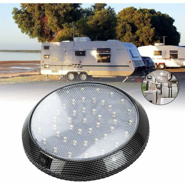 Bobillampe, 12V LED-kuppeltaklampe, campingvogninteriør