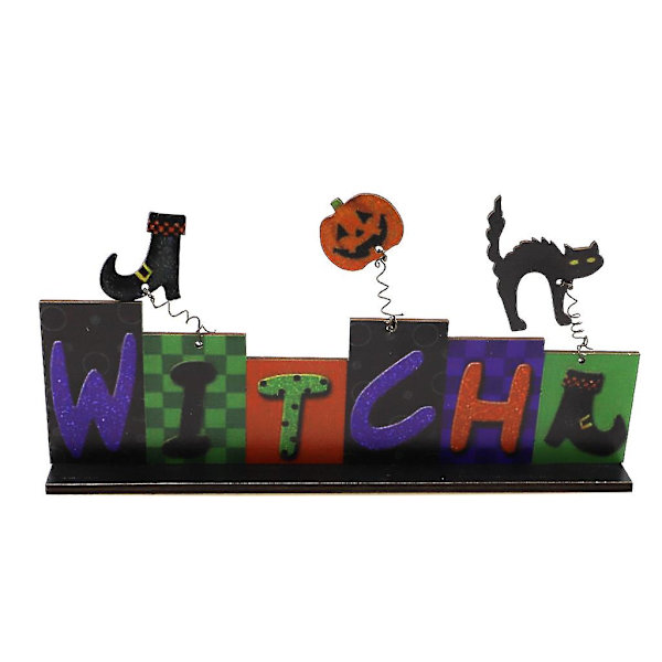 Halloween-puinen riippuva kyltti seinälle ja ikkunaan, puinen riippuva kyltti kummitustalo-koriste B