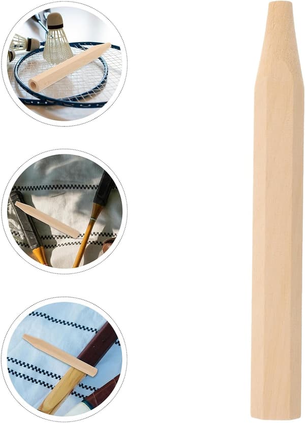 Replacement Wooden Handle for Badminton Racket, Grip Repair Kit