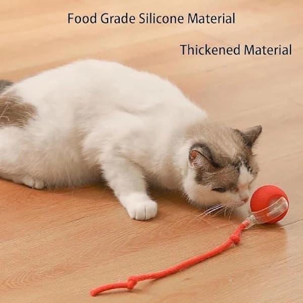 Rolling Ball, Dog Toy, Interactive Smart Ball for Dogs, Interactive Cat Toy, 360° Smart Automatic-FM- Grey