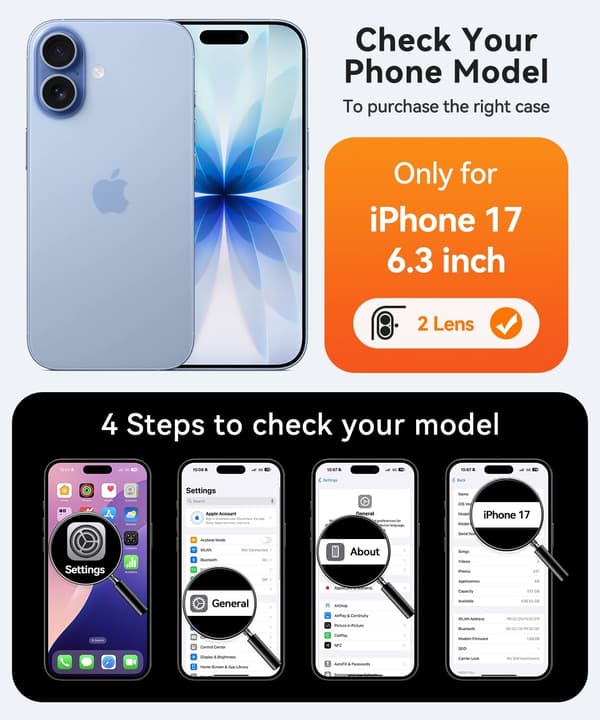 Magnetic Phone Case for iPhone 17 (6.3 inch), Shockproof Protective Cover, Light Pink.