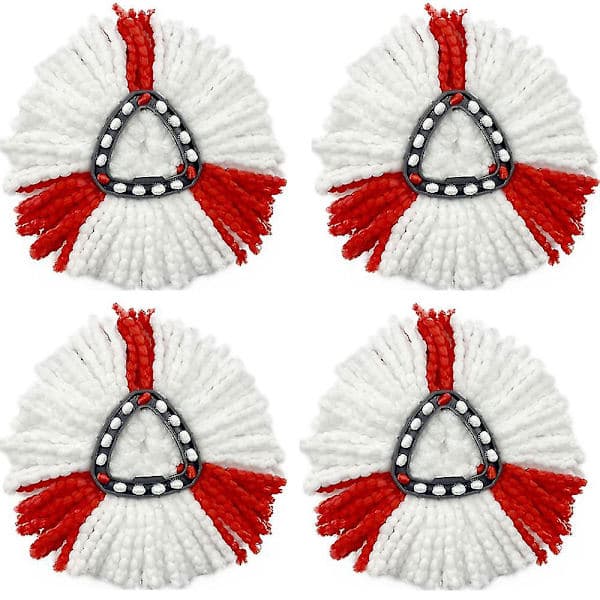 4-pak drejeligt moppehoved udskiftning moppehoved refill moppehoved til gulvrengøring Mikrofiber moppehoved dele hvid