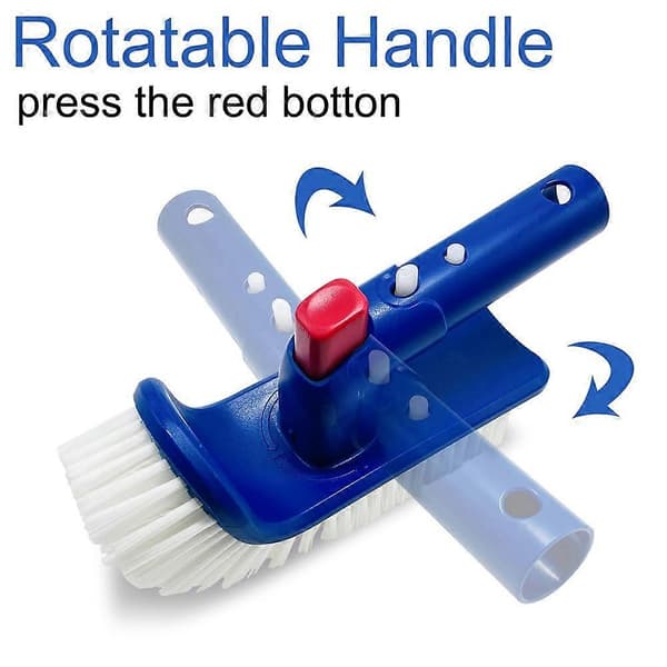 Poolbørste til trin og hjørner, roterbar håndskrubbebørste med fine børster til rengøring af pools