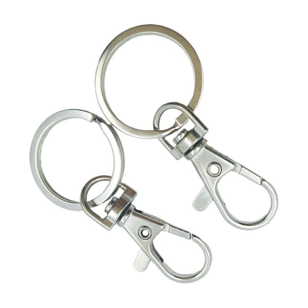 25-pack nyckelringshakar med 25 mm diameter ring, 360 graders S